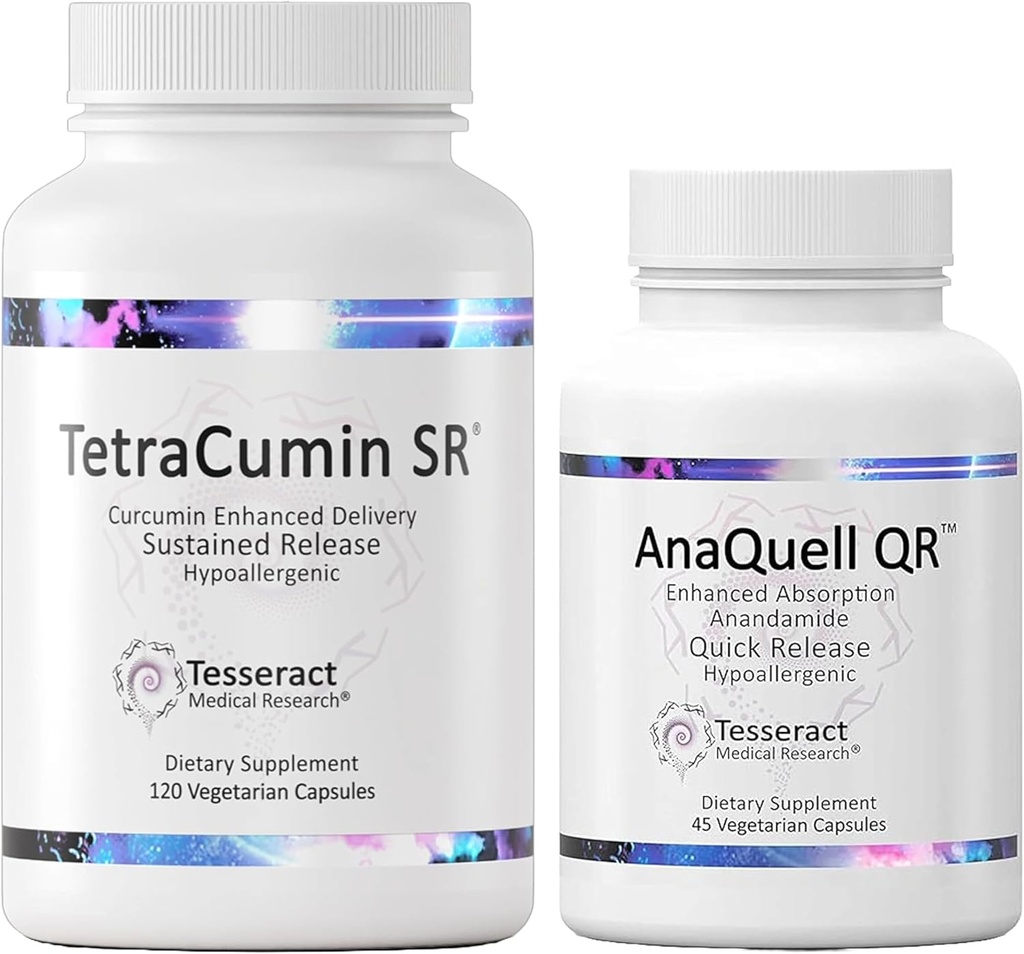 Tesseract Medical Research TetraCumin SR Joint Suppplement & AnaQuell QR, Stress Relief & Mood Suppplemen