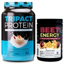 Nutrologi TRIACT Protein Powder, 7- 1 Meal Replacement Shake, Vanilla Latte Cinnamon Flavor (40 Servings) Beet Natural O2, Pra Workout Powder, Passion Fruit Flavor (30 Pelayan)
