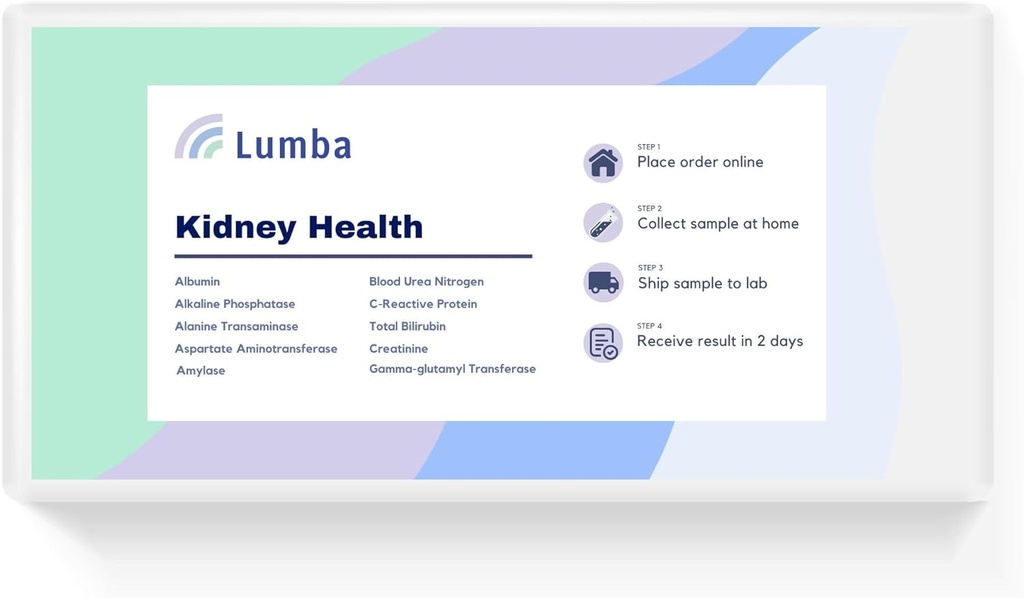 Ginney Health Health 124; at-Home Kit to Evaluasi 10 Estically Kidney Biomarkers and Key Enzymes 124; CLIA Certified Labs 126; Online Repults in 2 days