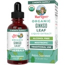 MaryRuth Organics Ginkgo Leaf Liquid Drops 126; Herbal Suplemen 124; Nootropic Sistim & Gugup System Health.