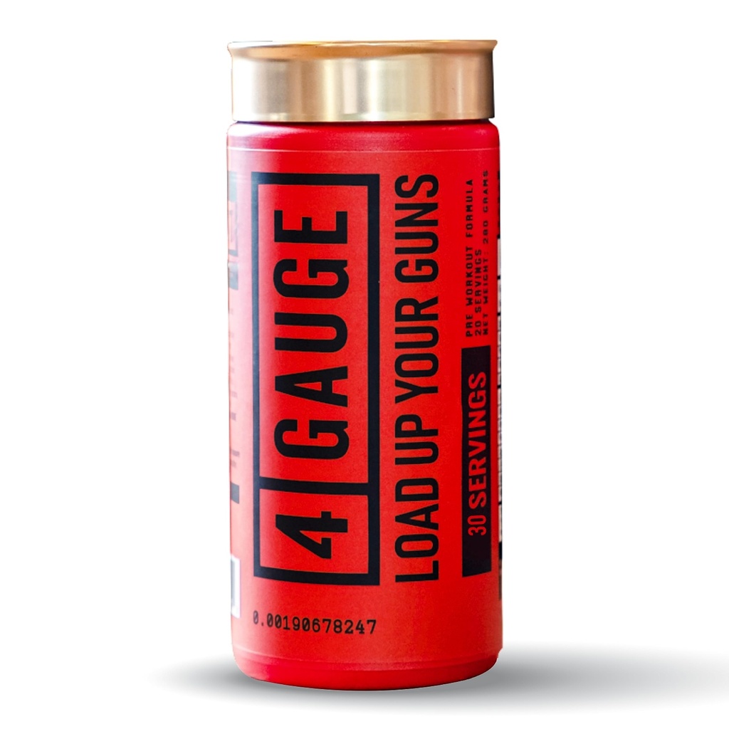 4 Gauge Explosive Preworkout Without The Jitters | 30 Servings | Nitric Oxide Booster | L-Citrullline, L-Carnitine, Creatine | No Artificial Ingredients (Fruit Blast)