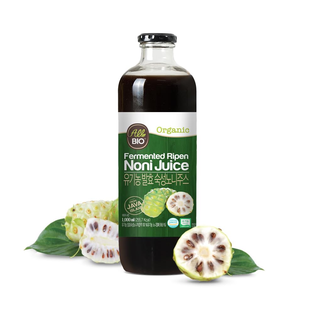 Java Organic NONI Juice Extract - 33.8 lf oz (1L) Botol - 100% Pure Resveratrol & Fermentasi Noni oleh ALLBIO