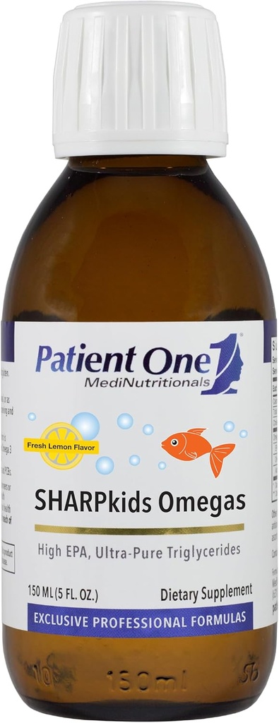 Pasien Satu SHARPkids Omegas Liquid 124; Tambahan untuk Mendukung Heart, Brain and Joint Health *