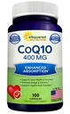 ASquared Nutrition CoQ10 (400mg Max Kekuatan, 100 Veggie Kapsul)