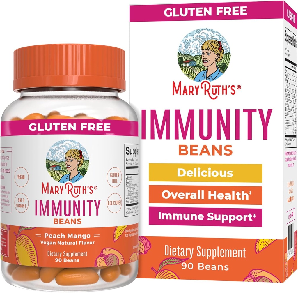MaryRuth Organics Adult Ammune Dukung Vitamin-Beans dengan Zinc dan Vitamin C Suplemen untuk Ages 14 + 124; Imunity Vitamin 124; Vegan, Non- GMO, Gluten Free 124; 90 Count