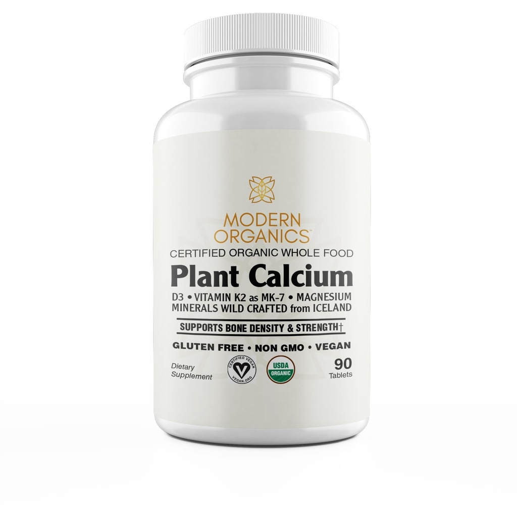 Tanaman Kalsium 124g, 1000mg Certified Organic Whole Food Calcium dari Organic Icelandic Red Algae dengan Vitamin D3, Vitamin K2 dan Magnesium 124; 72 Trace Minecience 124; 90 Megan Tablet