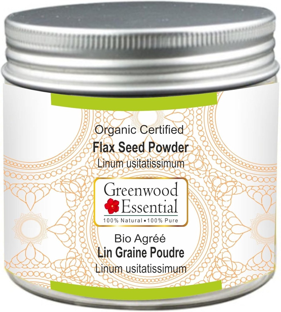 Greenwood Escale Pure Flax Seed Powder (Linum ustatissimum) Alamoric Cerdenified (3.5 oz)