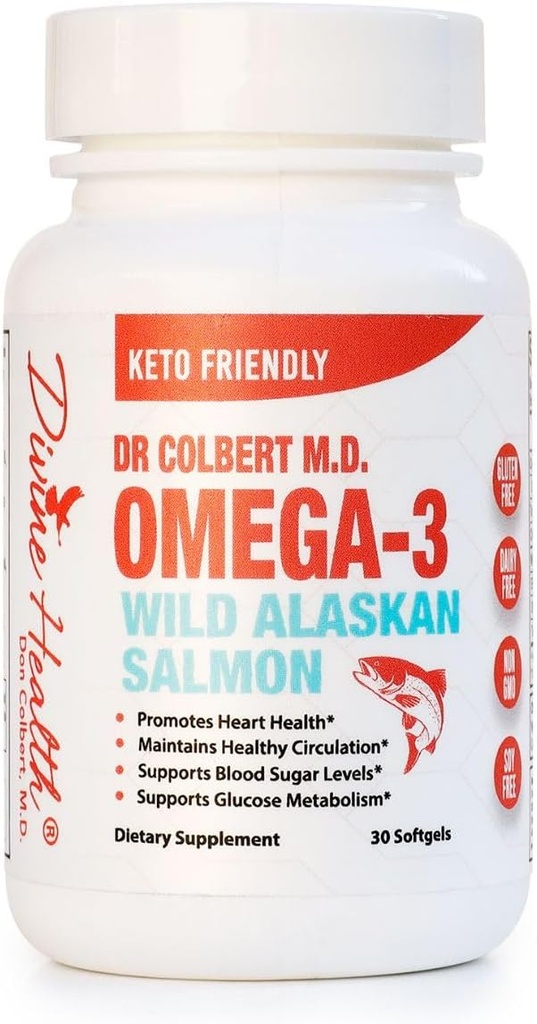 Wild Alaska Salmon milik Dr. Colbert -3 berisi Sumber Alam Omega- 3, DHA & EPA - telah di-formulasikan oleh Dr. Don Colbert