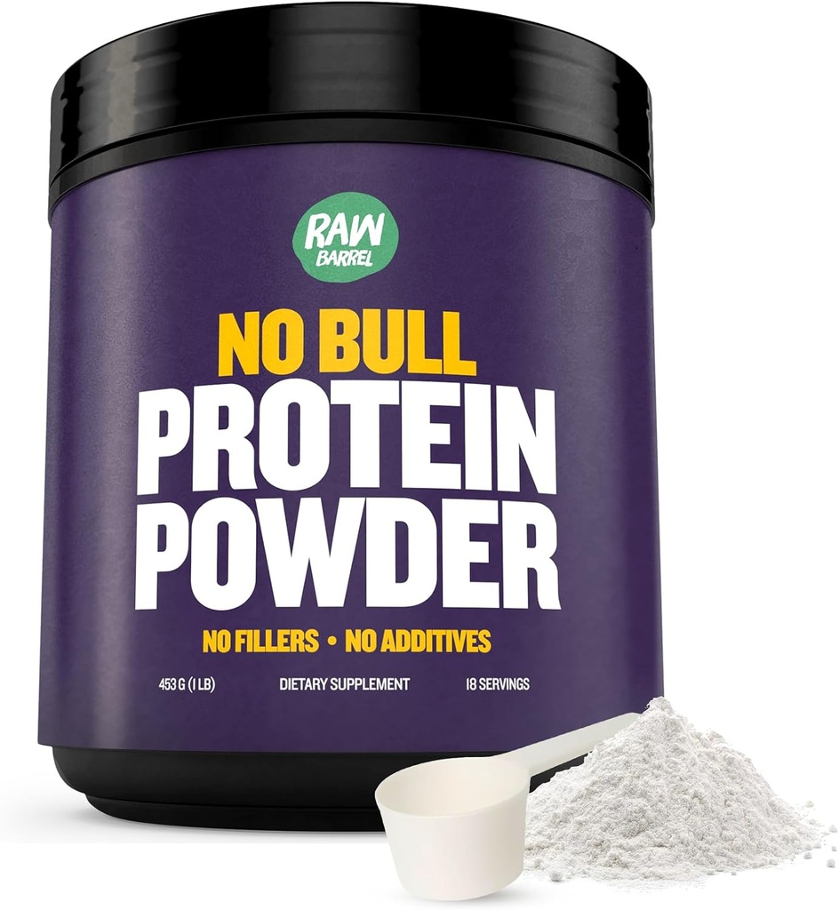 2lb No Bull Unfeared Whey Protein Powder, Pure, Instantized Wey Suplement, High Protein, Low Carb, No Fillers, No Addonves, Flavorless