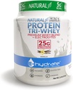 E- hydrate Tri- Whey Protein Powder Gluten BCAA bebas + Electrolite Hydrate Reciver, Vanilla, 1.3lb Tub