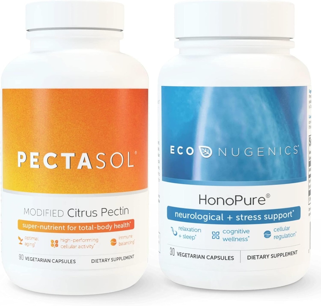 EcoNugenics Ultimate Cellular Health & Imune Duck: Hono4; HonoPure - Magnolia Bark Extract, 30 Capsules 126; PectaSol- C Modified Citrus Pectin, 90 Capsules Bundle