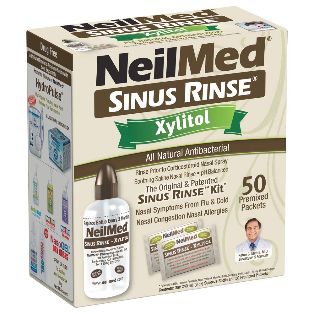 NeilMed Sinus Rinse Kit dengan Xylitol, 50 Cacah (Paket 1)