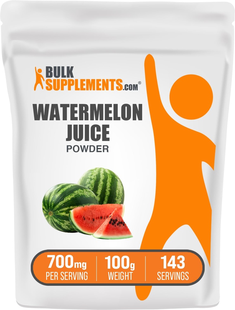 BulkSuplements.com Watermelon Juice Powder - from Watermelon Fruit, Fruit Powder, Hydation Suplement - 700mg per Serving, 100g (3.5 oz) (Paket 1)