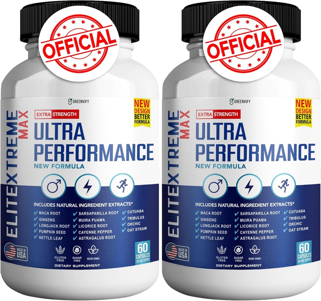 EliteXtreme Max Male Health Suplemen - dengan Calcium, Zinc & Proprietary Blend for Vitalitas & Kekuatan, 120 Kapsul (2 Pack)