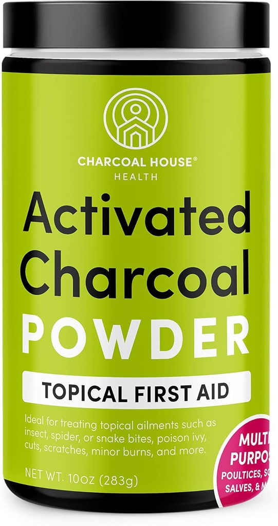 Charcoal House Hardwood Aktivated Arang Powder - Topical First Aid untuk Making Charroil Poultices, Soaks Kaki Arang, Baths Arang & More!