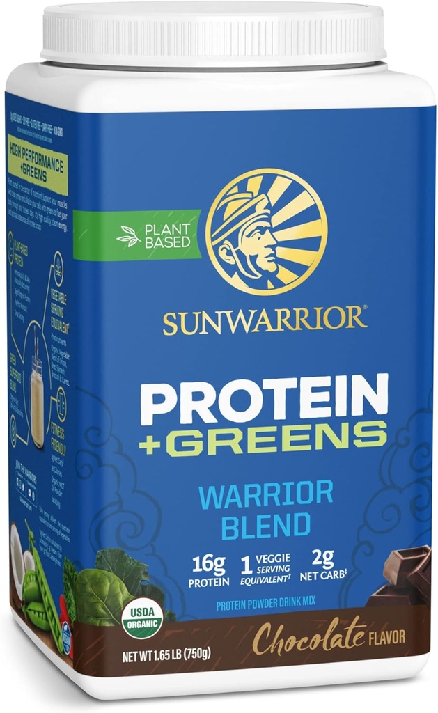 Protein Organik Menyamakan Powder Superfood 124; Vegan Plant - berbasis Powder Organik Chocolate Flavored dengan BCAA Amino Acids & Superfood Blend 124; Nor-GMO Soy Dairy & Gluten Free (Coklat, 30 Pelayan)
