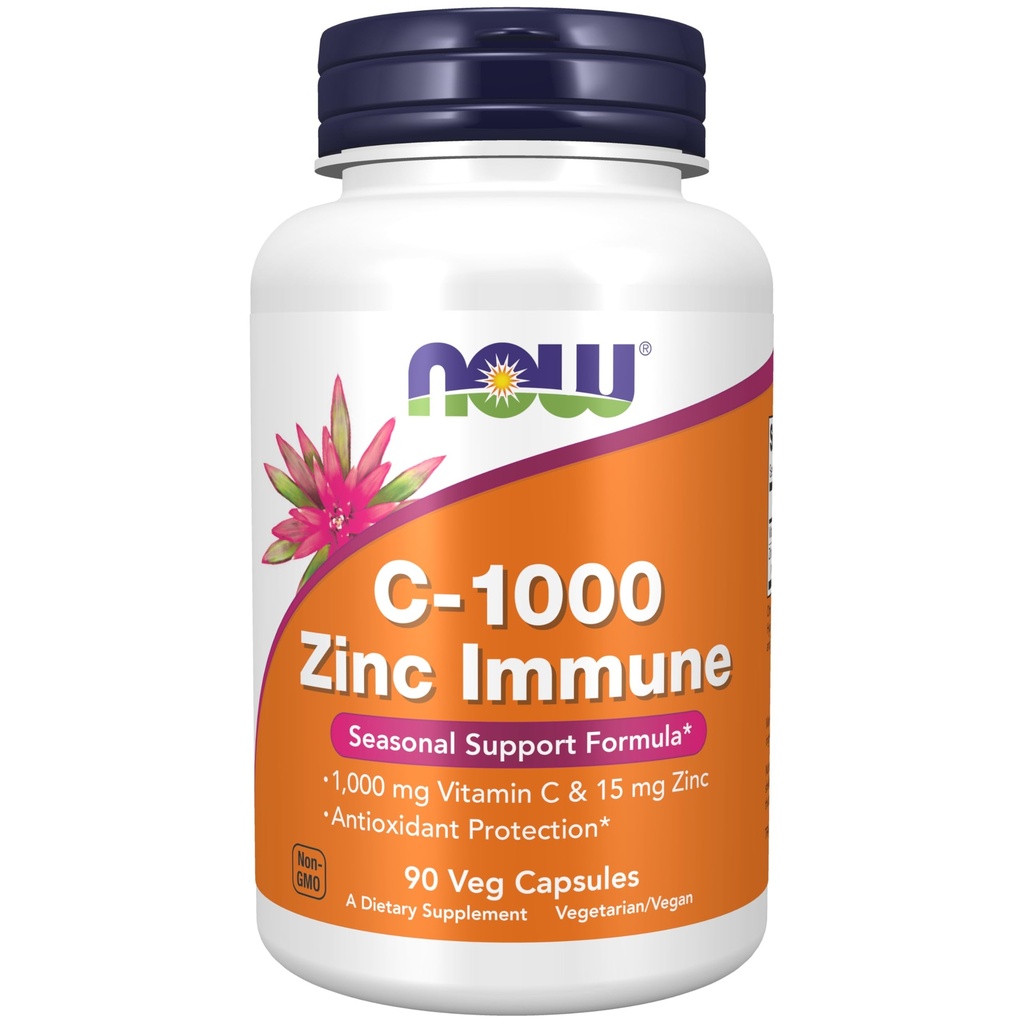 Sekarang Makanan Suplemen, C-1000 & Zinc Imune, Seasonal Dukung Formula *, Perlindungan Antioksidant *, 90 Veg Capsules