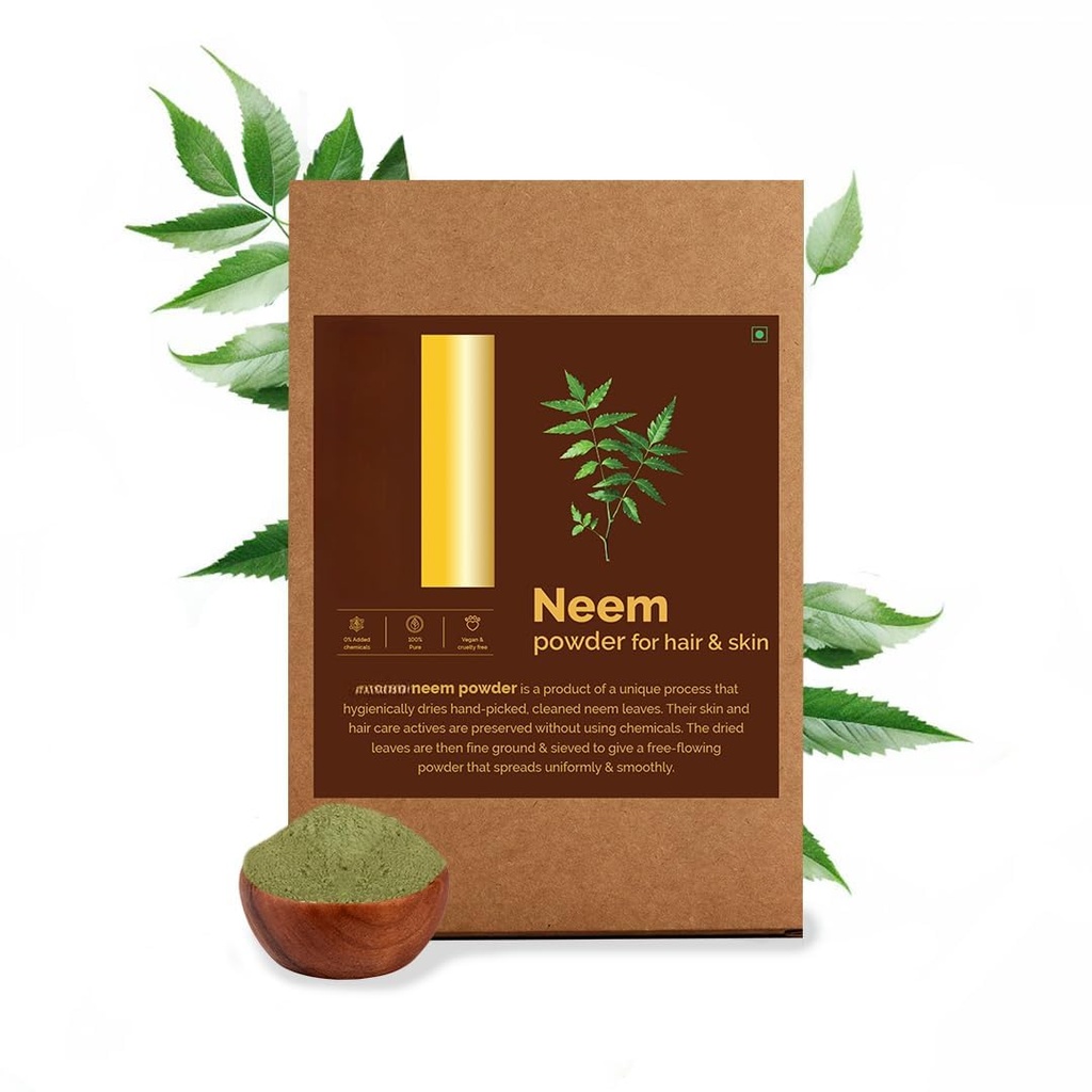 Bubuk Daun Neem, 100% Rambut Murni & Natural, Higienically Kering, Kemas Untuk Sehat Slapp & Rambut Kuat - 100 Grams