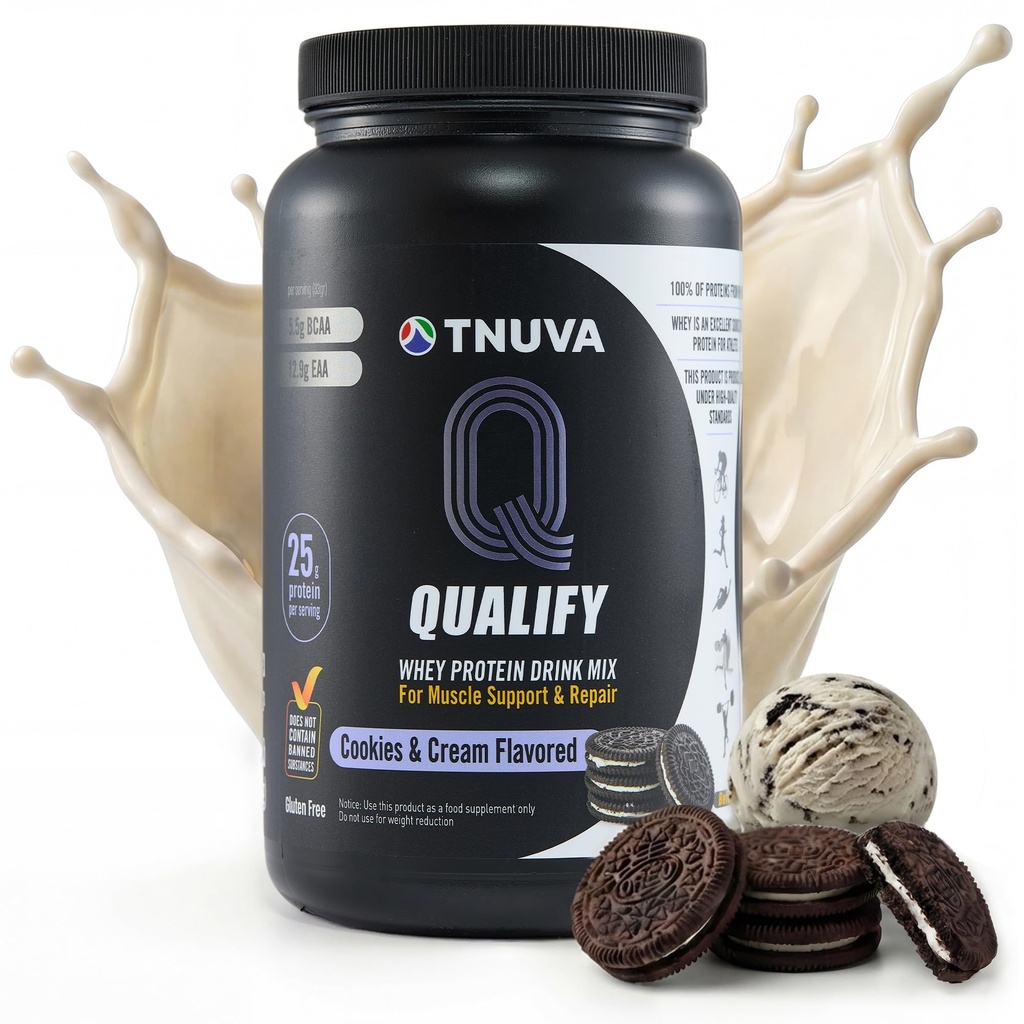 Cookies & Cream Protein Powder. 25g Protein Shake Powder untuk Post Workout Recovery, Smoothie & Baking. Gluten & Sugar Free, Sangat Kosher, Acids Amino (5.5g BCAA, 2.7g Leucine), 23 Servis