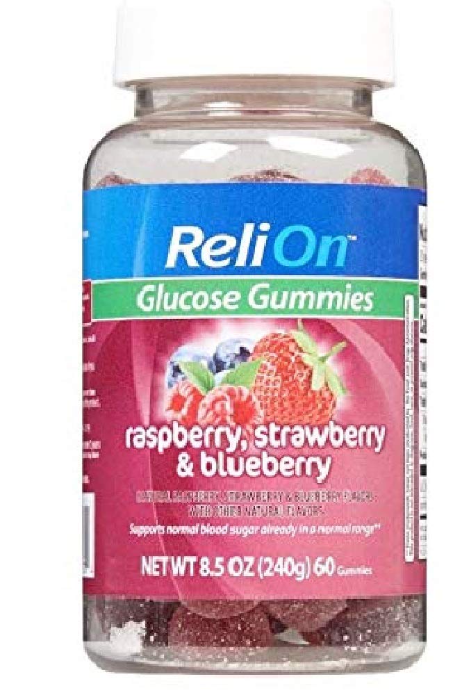 Relion Glummies Raspberry, Strawberry, dan Blueberry - 60 Count Bottle