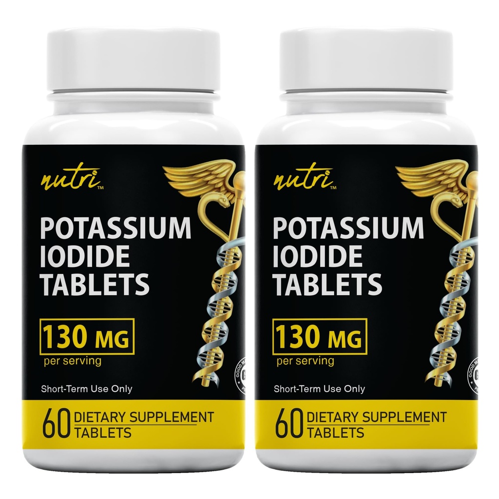 Fusion Alam Potasium Iodide Tablet (Paket 2) 130mg - 120 Tablet EXP 10 / 2032 - YODO Naciente - KI Pil - Yoduro de Potasio