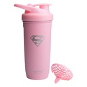 Smartshake DC COMICS Memaksa Protein Baja Stainless Shaker 900 ml 124; 30 oz - Ceakproof Screw on Lid - BPA Free - Unisex - Non Insulated - Supergirl Logo