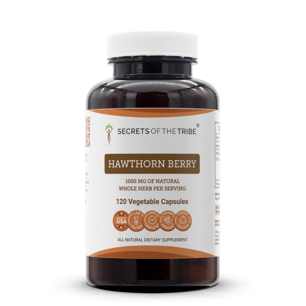 Rahasia Suku Hawthorn Berry Capsules 1000 mg Hawthorn (Crataegus spp.) Kering Berry, Tambahan Cardio (120 Capsules)