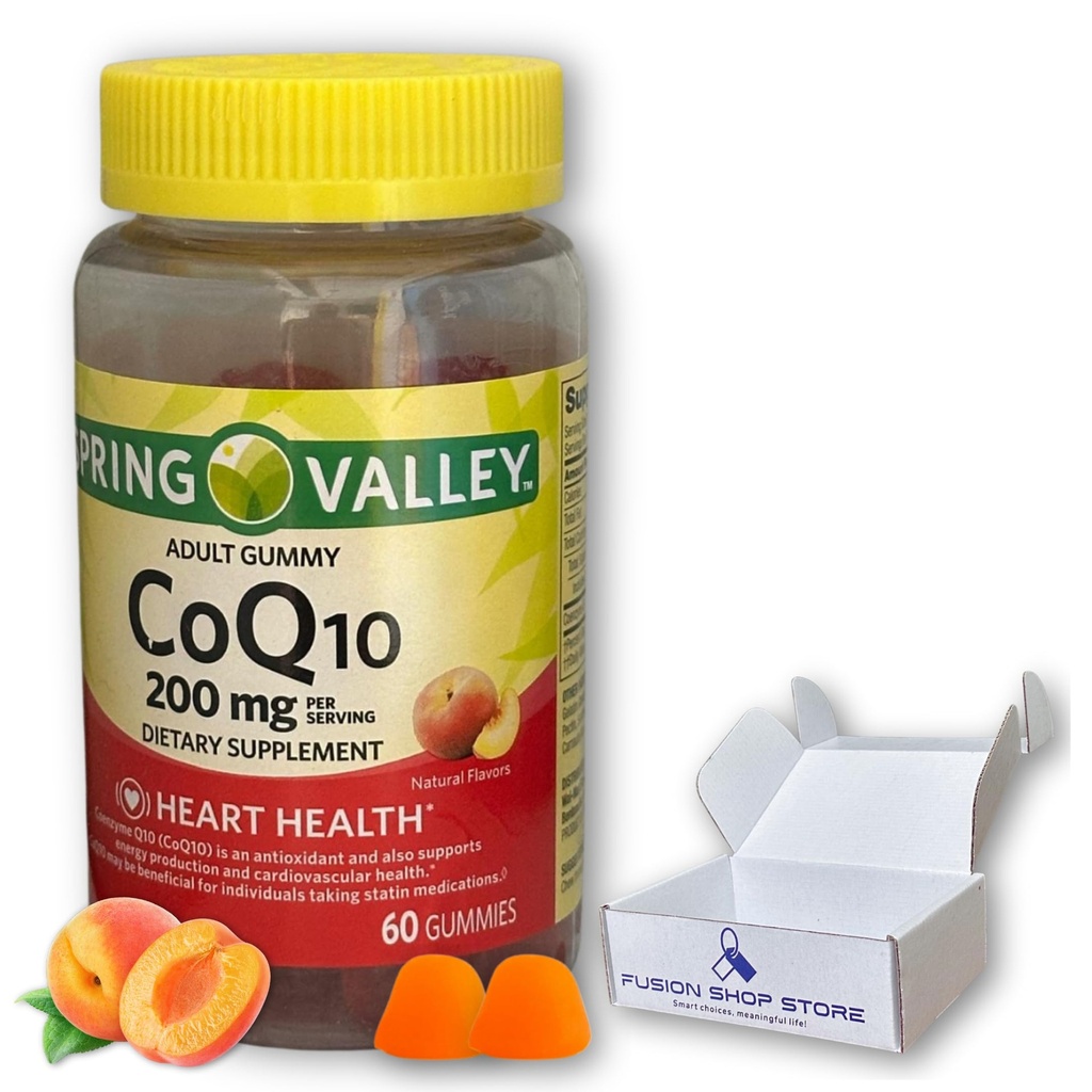 FUSION SHOP STORE Pilihan cerdas, kehidupan yang bermakna! Coq10 200mg Gummies - Suplemen Koenzim untuk Dewasa 60 ct (Paket 1)