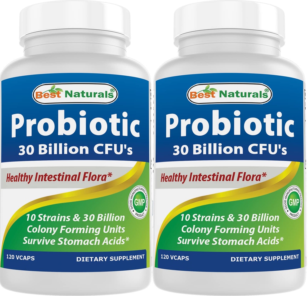 Terbaik Probiotis 10 Strain 30 Milyar Shelf Stabil 120 Veggie Caps (120 Cacah 2)