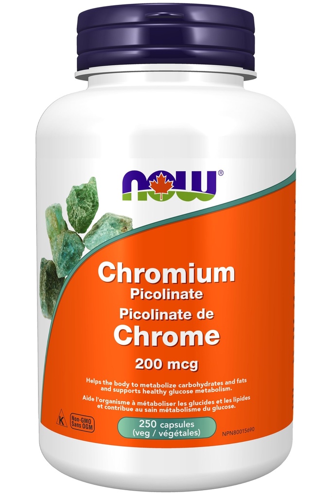 Sekarang Makanan Suplemen, Chromium Picolinate 200 mcg, Insulin Co-Factor *, 250 Veg Capsules