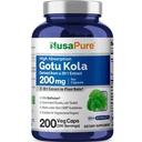 NusaPure Gadu Kola Capsules 20: 1 Ekstrak, 200 mg Equilivalen ke 4000mg Per Veggie Caps, 200 Count, Non-GMO, Vegan, Bioperin - Ekstrak Tradisional Herb