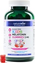 NaturreWise Kid melonatin 1 mg Sugar- Free Gummies for Children Ages 4 & Up - Non-Habit Forming Sleep Aid - Strawberry Flavored - Vegan, No Gluten, Non-GMO - 180 Menghitung [6- Bulan Supply]
