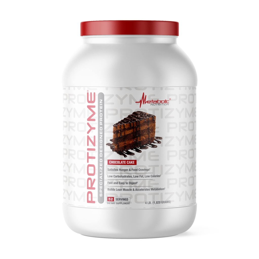 Nuklir Metabolik, Protizyme, 100% Towey Protein Powder, High Protein, Low Carb, Low Whey Protein, Enzymes Digetical, 24 Esculin Vitamin dan Minestrain, 4 Pound, 52 Servis