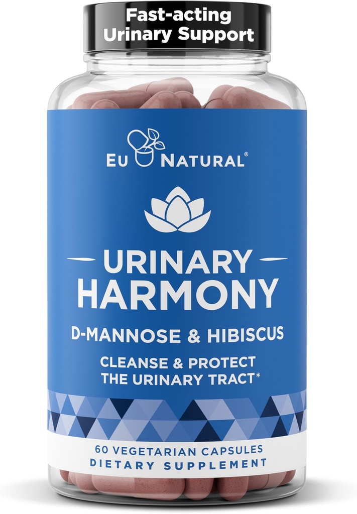 Uriner Harmony D-Mannose Supplement - Urinary Trakte Health for Women - Cleanses and Flushes The Urinary System - Power Formula Veniclinical with DMannose and Hibiscus - 60 Fast Acting Kapsul