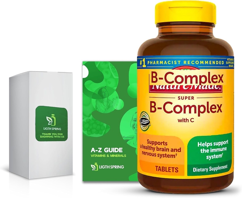 Super B- Kompleks dengan C, 460 Tablet dengan Eksklusif Vitamin & Minetron ke Z - Lebih baik Ligth & Spring Guide (2 Item)