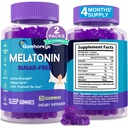 Melonasin Gummies 30mg for Dewasa - Maksimum Kekuatan Meltonalin Gummies untuk Relaxation & Soothing, Exogenous Melonaciin Suplemen dengan FOS untuk Imune, Gut Health and pH Balance, Sugar Free -120 Counts