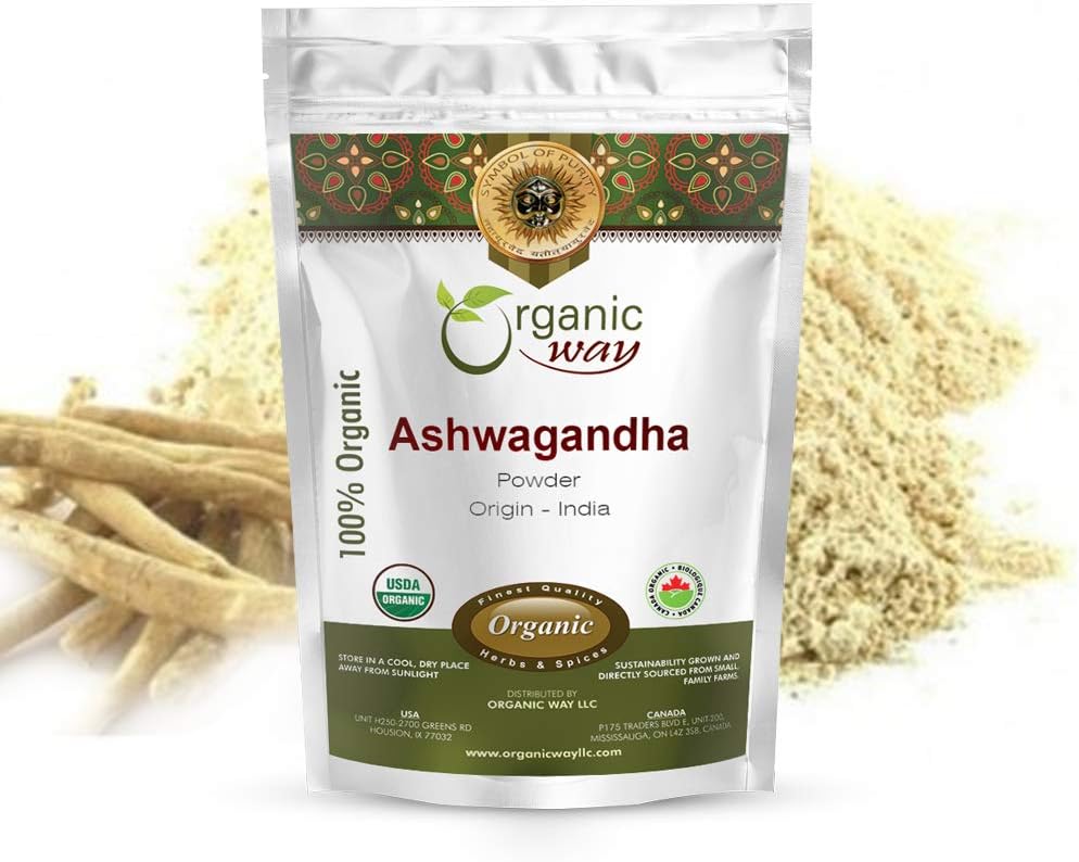 Jalan Organik Premium Ashwagandha Root Powder (Netania somnifera) - Organic & Kosher Certified 124; Vegan 124; Non GMO & Gluten Free 124; USDA Certified 124; Origin - India (1Lbs / 16Oz)