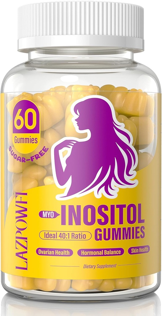 Inositol Gummies dengan Myo- Inositol & D- Chiro Inositol, Vitamin D3, Magnesium Glycinate & Zinc - Aku menangani 40: 1 Rasio - 30 Hari Supply99