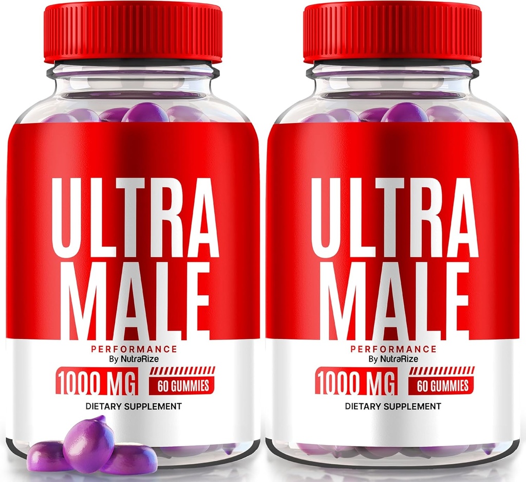 NutraRize (Kumpulan 2 Mil Pria Ultra 1000 MG, Vitamin Gummies, Semua Suplemen Natural untuk Performance Harian Boost dan Overall Health, Review Ultramand Resmi (120 Gummies)