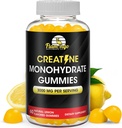Cretine Gummy Suplemen - Lemon Flavored Creatine Monohydrate Pre Workout Chews for Energy Boost, Creatine Suplemen untuk Pembangunan Otot dan Kekuatan, Vegan, Non-GMO 90 Count
