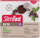 SlimFast Keto Fat Bomb Snack Cup, Mint Chocolate, Keto Snacks for Weight Loss, Loss Rendah Carb dengan 0g Ditambahkan Sugar, 14 Count Box (Packing May Vary)