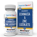 Superior Source Children 's Echinacea & Zinc Lozenjet - Herbal Ammune Dukungan untuk Anak - Non-GMO & Gluten- Free - Peppermint - 60 MicroLingual Dissolable Tablet