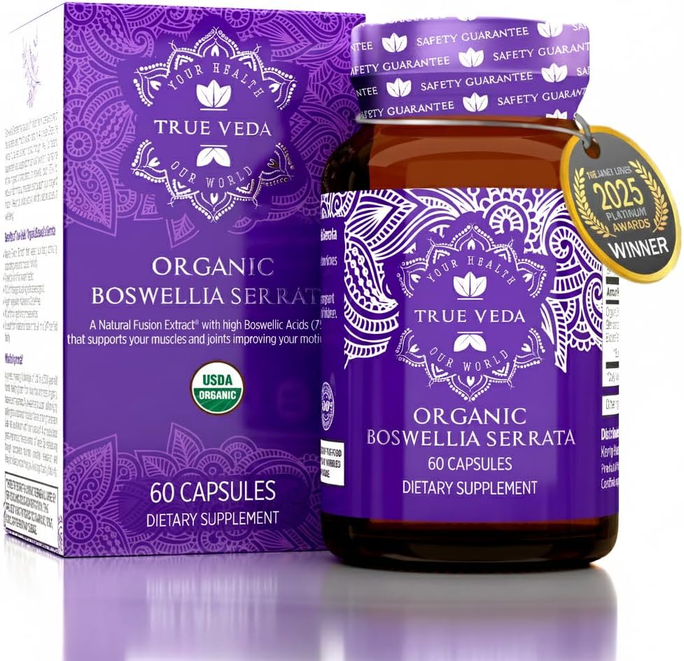 Kapsul Ekstrak Organik Boswellia - Boswellia Ekstrak Serrata Capsules 124; USDA Tambahan Organik 14; 5: 1 Ekstraksi 124; Max Kekuatan 75% Boswellic Acid 124; Boswellia Kompleks 126; 60 Vegan Boswellia Capsules