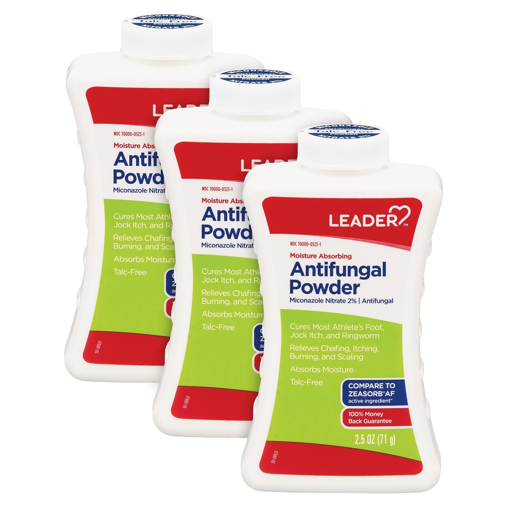 Leader Athlete Foot AF Powder, Moisance Absorbing, Talc-Free, 2.5 Ounce