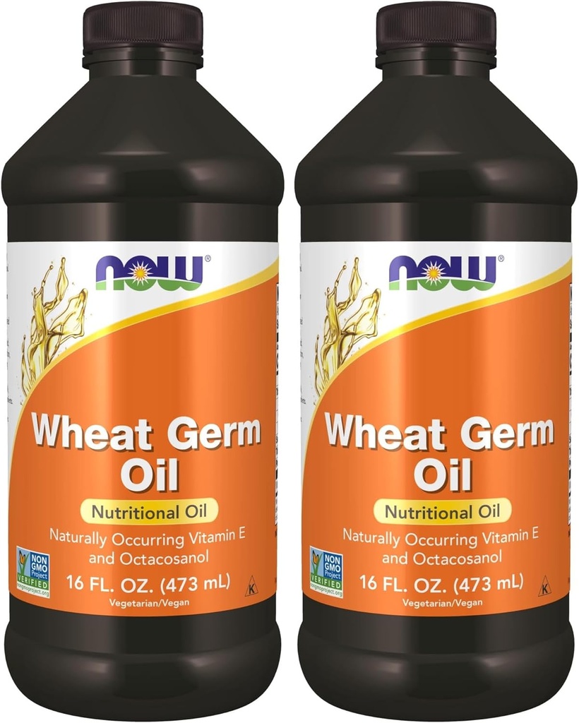 Suplemen SEKARANG, Wheat Germ Oil dengan Estile Fatty Acids (EFAs), Nutration Oil, 16- Ounce (Paket 2)