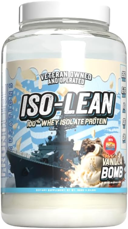 Isolean, 100% Whey Protein Isolasi Cepat, Iso Lean, Gula Rendah, Maksimalkan Pemulihan, 25 Grams Per Serving, Veteren Owned dan beroperasi (28 Pelayan, Vanilla Bean)