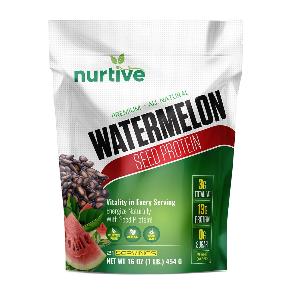 Semangka Protein Benih Semangka - Tanaman - berbasis Protein dengan Magnesium, Besi, dan Antioksidan - saya berurusan dengan PT-Pemulihan Kerja & Sustainable - 21 Hamba (16 oz / 454g)