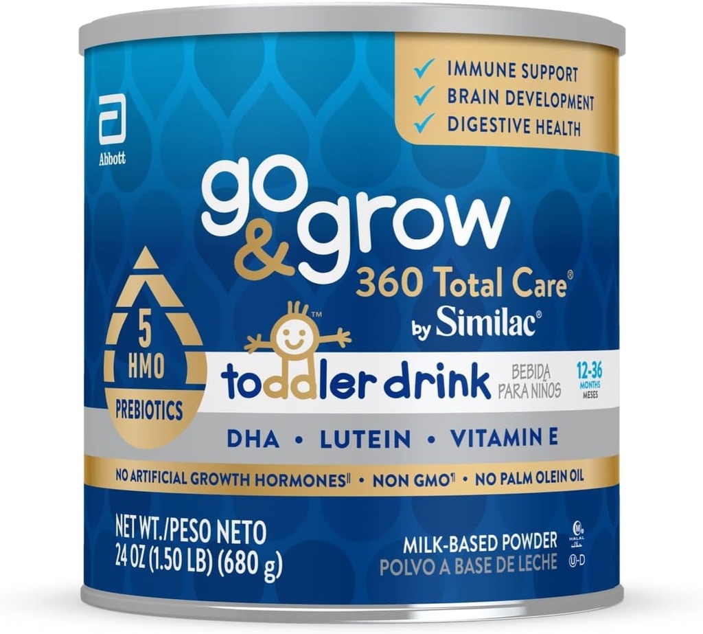 Go & Grow 360 Total Care by Similac Toddler Nuttrasion Drink, HMO, Powder, 24- oz Can