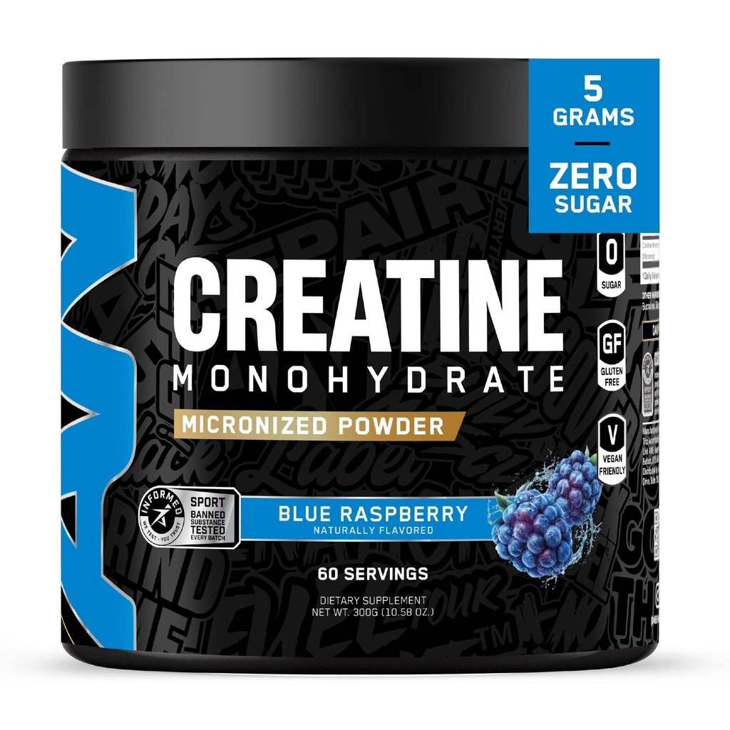 Semua Black Everything Creatine Monhydrate 124; 60 Servings = Blue Razz 124; Micronized Amino Acid Powder 124; Dukung Muscles 124; Cellular Energy 124; Kognitive Fungsi 124; Gluten- Free dan Keto Friendly