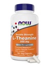 NOW Foods L-Theanine, Double Power 200 mg Per Cap - 180 Veg Capsules - Enhanced with 100mg Inositol - Vegetarian, Non- GMO - Ltheanine 200mg Suplemen